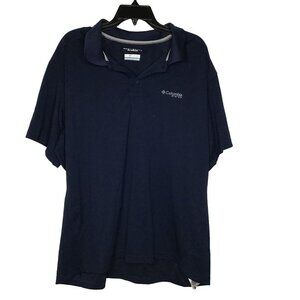 Columbia PFG Men Shirt Omni Shade Short Sleeve Navy Blue Size XXL Sun Protection